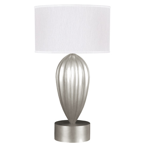 Allegretto One Light Table Lamp in Silver Leaf w/White Fabric Shade (48|793110SF41)