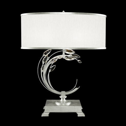 Crystal Laurel One Light Table Lamp in Silver Leaf w/White Fabric Shade (48|758610SF41)