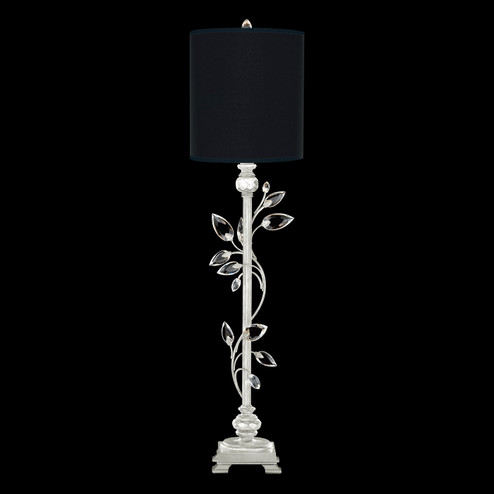 Crystal Laurel One Light Console Lamp in Silver Leaf w/Black Fabric & Silver Inner Lining Shade (48|752915SF42)