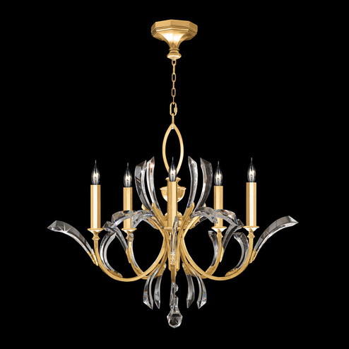 Beveled Arcs Five Light Chandelier in Gold Leaf (48|702240SF3)