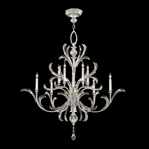 Beveled Arcs Ten Light Chandelier in Silver Leaf (48|701340SF4)