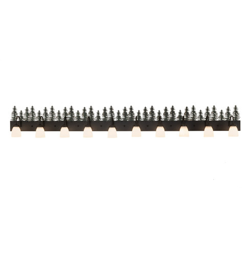 Tall Pines Ten Light Vanity in Textured Black/Green Trees (57|261118)