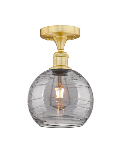 Edison One Light Semi-Flush Mount in Satin Gold (405|6161FSGG12138SM)