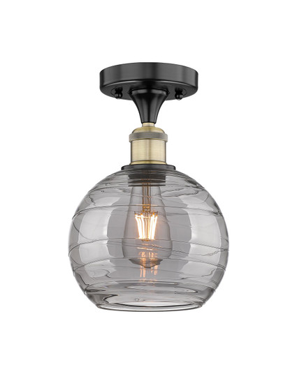 Edison One Light Semi-Flush Mount in Black Antique Brass (405|6161FBABG12138SM)