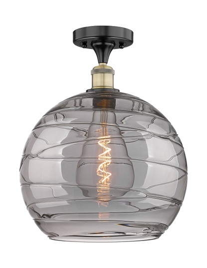 Edison One Light Semi-Flush Mount in Black Antique Brass (405|6161FBABG121314SM)