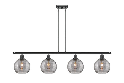 Ballston Four Light Island Pendant in Matte Black (405|5164IBKG12138SM)