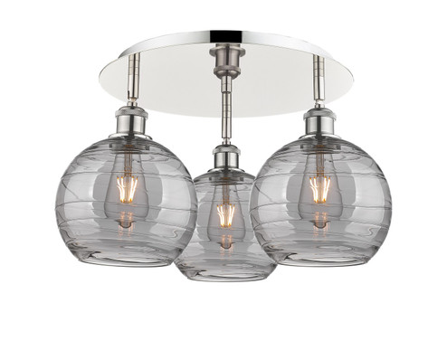 Downtown Urban Three Light Flush Mount in Polished Nickel (405|5163CPNG12138SM)