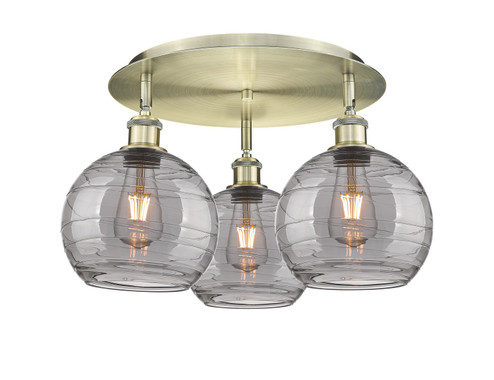Ballston Three Light Flush Mount in Antique Brass (405|5163CABG12138SM)