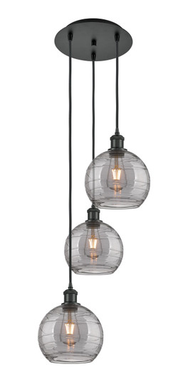 Ballston Three Light Pendant in Matte Black (405|113B3PBKG12138SM)