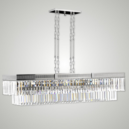 Valencia Modern 12 Light Linear Chandelier in Polished Nickel (183|IL8306P38G)