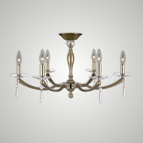 Kensington Six Light Semi-Flush Mount in Old Brass with Polished Brass (183|FM5335U36G32GST)