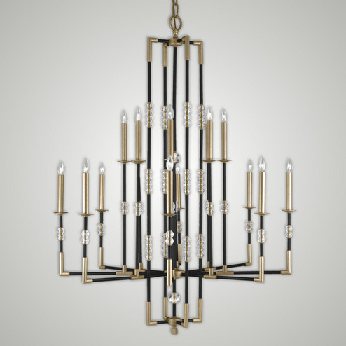 Magro 16 Light Chandelier in Old Bronze (Black) with Old Brass (183|CH354535S36GST)