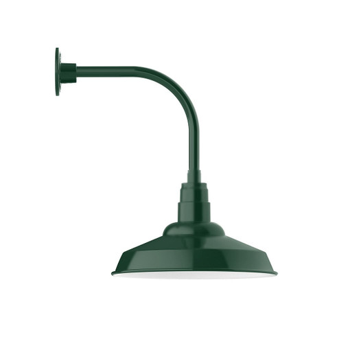 Warehouse LED Curved Arm Wall Light in Forest Green (518|GNU18442B01L13)