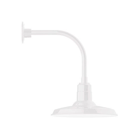 Warehouse LED Curved Arm Wall Light in White (518|GNU18344L13)