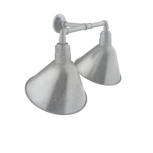 Angle Two Light Straight Arm Wall Light in Painted Galvanized (518|GNR10449)