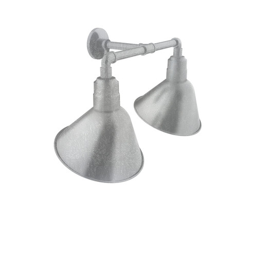 Angle Two Light Straight Arm Wall Light in Painted Galvanized (518|GNR10349)