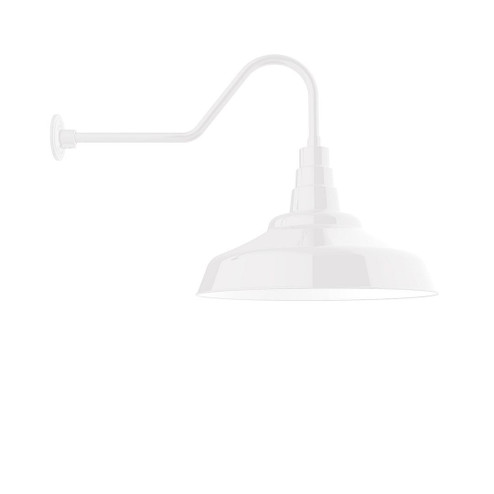 Warehouse One Light Gooseneck Wall Light in White (518|GNC18744B01W24)