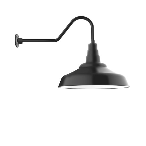 Warehouse One Light Gooseneck Wall Light in Black (518|GNC18741)