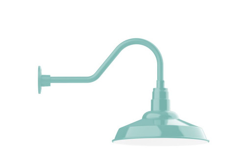 Warehouse One Light Gooseneck Wall Light in Sea Green (518|GNB18448B01G06)