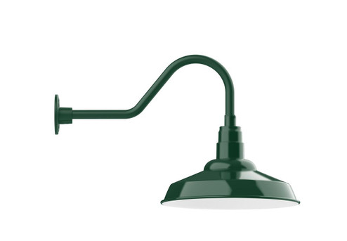 Warehouse One Light Gooseneck Wall Light in Forest Green (518|GNB18442B01G05)