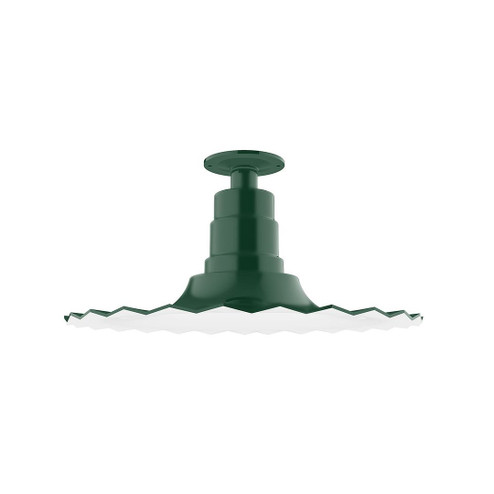 Radial One Light Flush Mount in Forest Green (518|FMB15942)