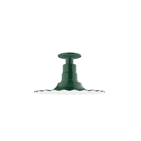 Radial One Light Flush Mount in Forest Green (518|FMB15842)