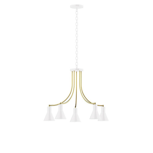 J-Series LED Chandelier in White with Brushed Brass (518|CHN4364491L10)