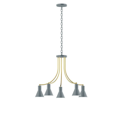 J-Series LED Chandelier in Slate Gray with Brushed Brass (518|CHN4364091L10)