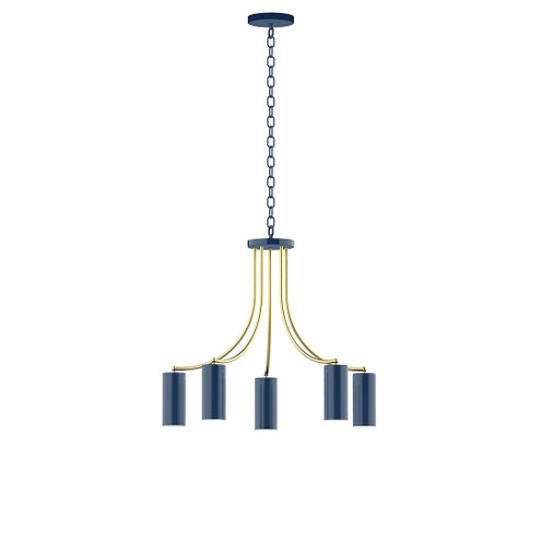J-Series LED Chandelier in Navy with Brushed Brass (518|CHN4185091L10)