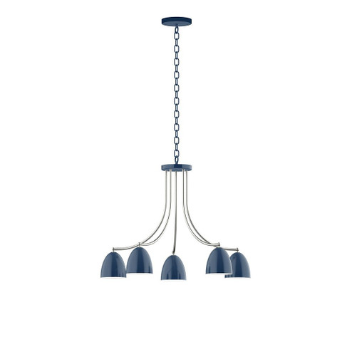 J-Series LED Chandelier in Navy with Brushed Nickel (518|CHN4175096L10)