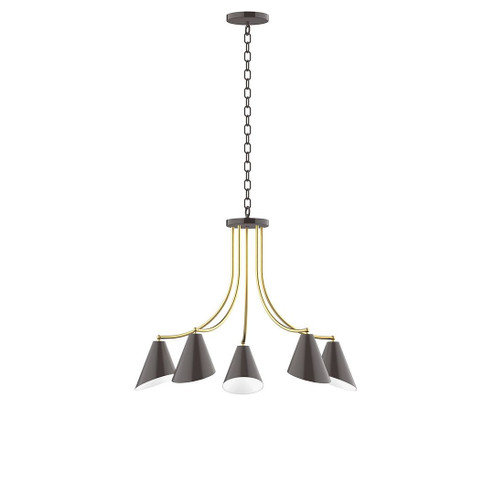 J-Series LED Chandelier in Architectural Bronze with Brushed Brass (518|CHN4155191L10)