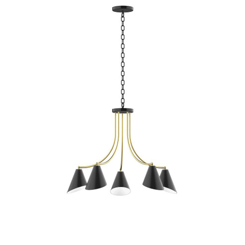 J-Series LED Chandelier in Black with Brushed Brass (518|CHN4154191L10)