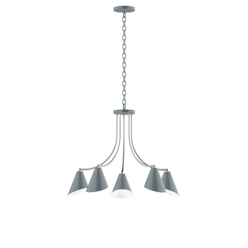 J-Series LED Chandelier in Slate Gray with Brushed Nickel (518|CHN4154096L10)