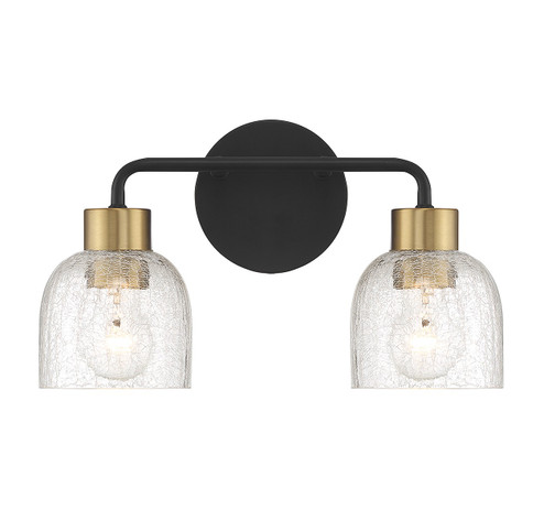 Flagler Two Light Bathroom Vanity in Matte Black w/ Warm Brass (159|V6L859002143)