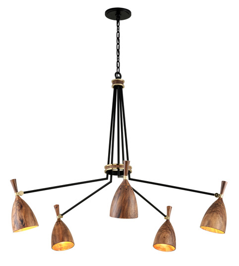 Utopia Five Light Chandelier in Soft Black (68|28005SBK)