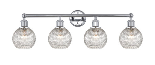 Edison Four Light Bath Vanity in Polished Chrome (405|6164WPCG122C6CL)