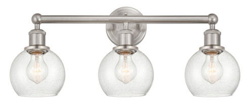 Edison Three Light Bath Vanity in Satin Gold (405|6163WSGG122C6CL)