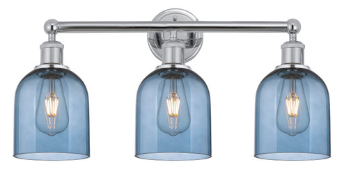 Edison Three Light Bath Vanity in Polished Chrome (405|6163WPCG5586BL)