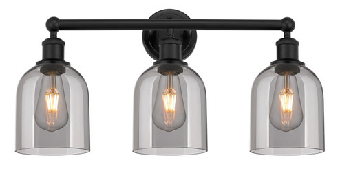 Edison Three Light Bath Vanity in Matte Black (405|6163WBKG5586SM)