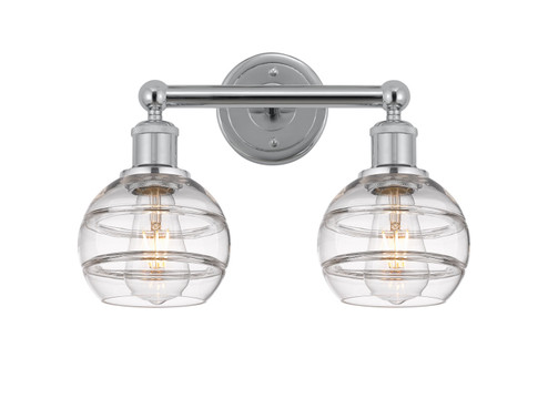 Edison Two Light Bath Vanity in Polished Chrome (405|6162WPCG5566CL)