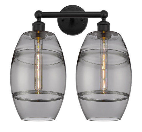 Edison Two Light Bath Vanity in Matte Black (405|6162WBKG5578SM)