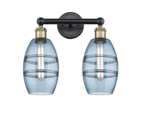 Edison Two Light Bath Vanity in Black Antique Brass (405|6162WBABG5576BL)