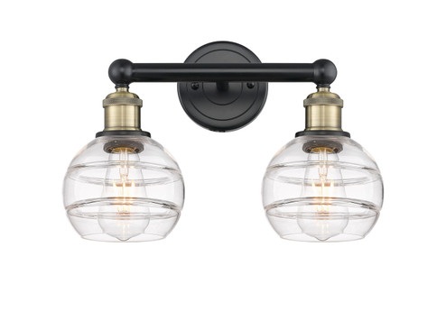 Edison Two Light Bath Vanity in Black Antique Brass (405|6162WBABG5566CL)