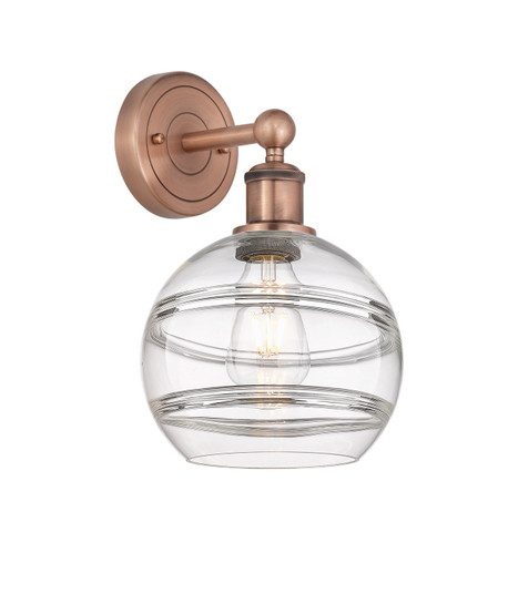 Downtown Urban One Light Wall Sconce in Antique Copper (405|6161WACG5568CL)