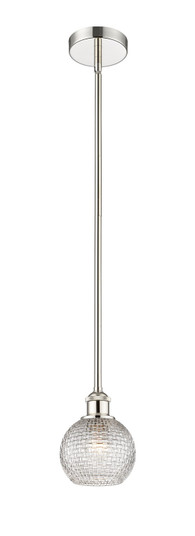 Edison One Light Mini Pendant in Polished Nickel (405|6161SPNG122C6CL)