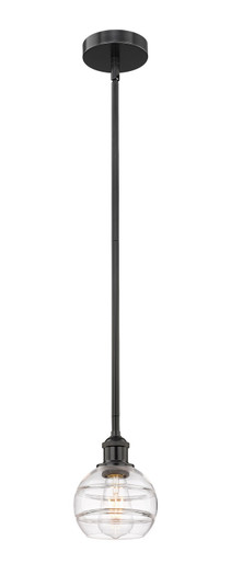Edison One Light Mini Pendant in Matte Black (405|6161SBKG5566CL)