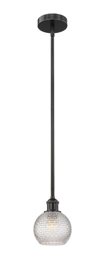 Edison One Light Mini Pendant in Matte Black (405|6161SBKG122C6CL)