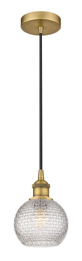 Edison One Light Mini Pendant in Brushed Brass (405|6161PBBG122C6CL)