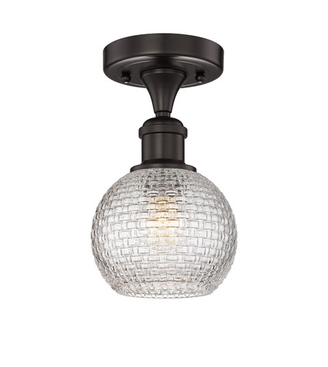 Edison One Light Semi-Flush Mount in Oil Rubbed Bronze (405|6161FOBG122C6CL)