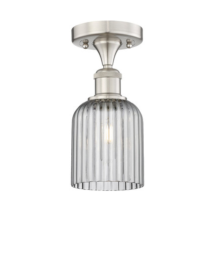 Edison One Light Semi-Flush Mount in Matte Black (405|6161FBKG5595CL)